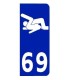 Stickers PLAQUE IMMATRICULATION 69