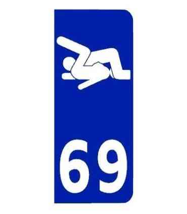 Stickers PLAQUE IMMATRICULATION 69