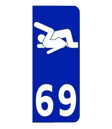Stickers PLAQUE IMMATRICULATION 69