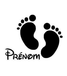 Stickers PIEDS BÉBÉ PRENOM