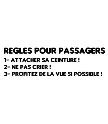 Stickers REGLES POUR PASSAGERS