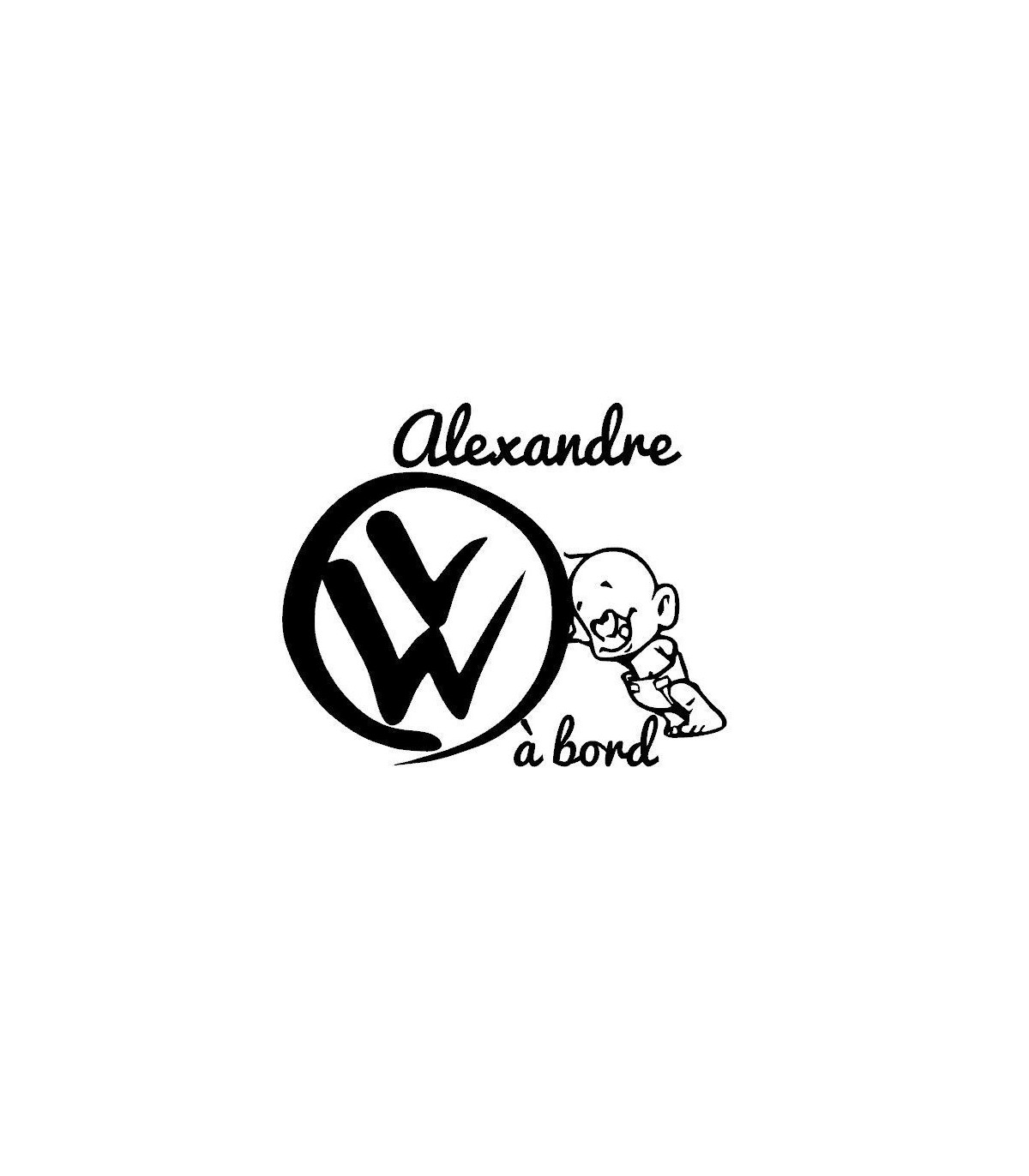 Autocollant Bébé à Bord – Sticker Vinyle Résistant, Blanc, Pour Voiture Ou Vitrine