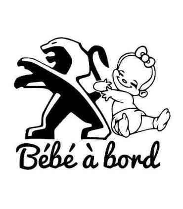 Stickers BÉBÉ A BORD PEUGEOT FILLE