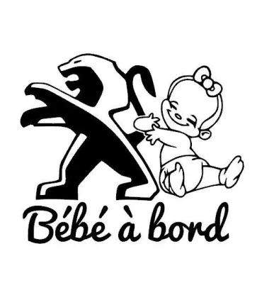 Stickers BÉBÉ A BORD PEUGEOT FILLE