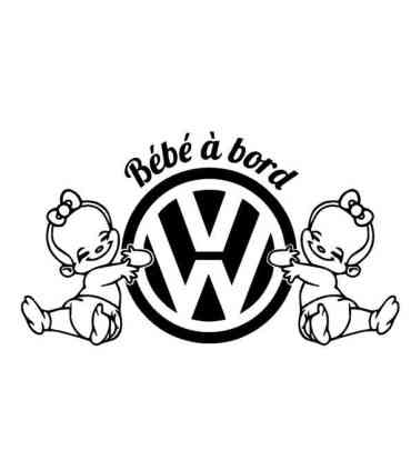 Stickers BÉBÉ A BORD VW JUMEAUX FILLE