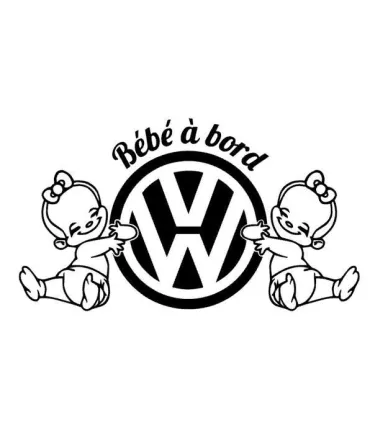 Stickers BÉBÉ A BORD VW JUMEAUX FILLE