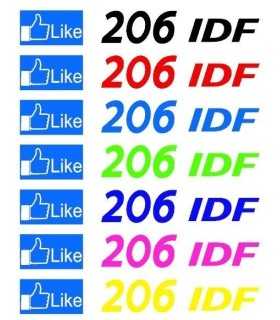 Stickers  GROUPE LIKE 206 IDF