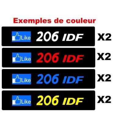 Stickers CACHE PLAQUE PEUGEOT GROUPE 206 IDF