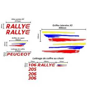 Stickers Peugeot 205 Rallye bande PTS de coffre autocollant hayon GTI - fr