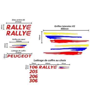 Kit Complet Peugeot  Rallye PTS Personnalisable (205 - 206 - 306...)