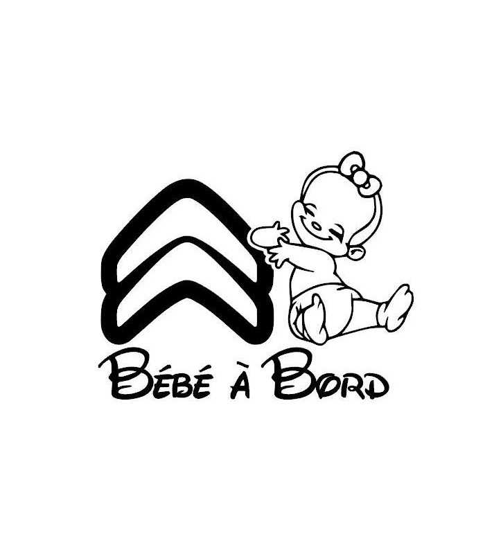 Stickers Bebe A Bord Citroen Fille