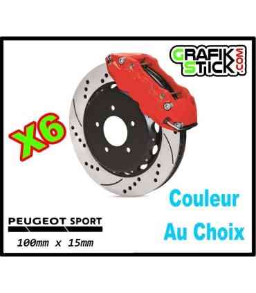 6 Stickers Étriers de Freins PEUGEOT SPORT Nouveau modèle