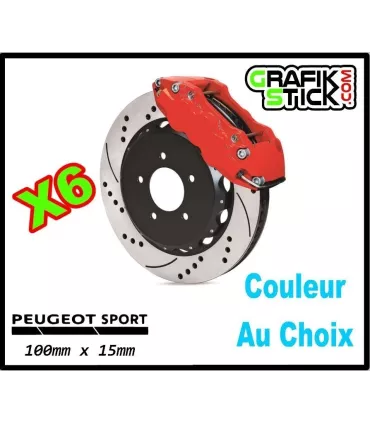 6 Stickers Étriers de Freins PEUGEOT SPORT Nouveau modèle