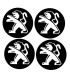 4 Centres de jante Diam.60mm + Logo Peugeot