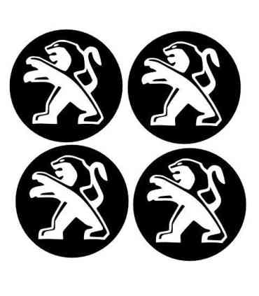 4 Centres de jante Diam.60mm + Logo Peugeot