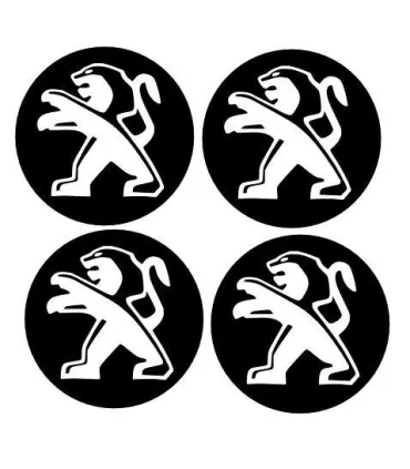 4 Centres de jante Diam.60mm + Logo Peugeot