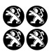 4 Stickers Centres de jante Diam.68mm + Logo Peugeot