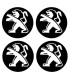 4 Stickers Centres de jante Diam.68mm + Logo Peugeot