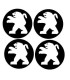 4 Centres de jante Diam.60mm + Logo Peugeot 2