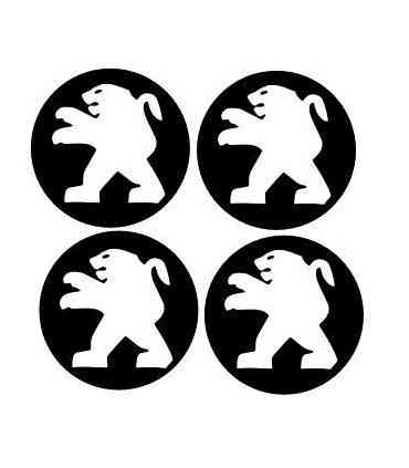 4 Centres de jante Diam.60mm + Logo Peugeot 2