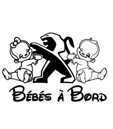 Stickers BÉBÉ A BORD PEUGEOT JUMEAUX Fille / Garçon