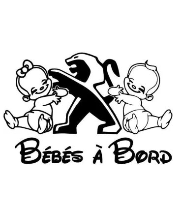 Stickers BÉBÉ A BORD PEUGEOT JUMEAUX Fille / Garçon