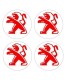 4 Stickers Centres de jante Diam. 44mm + Logo Peugeot