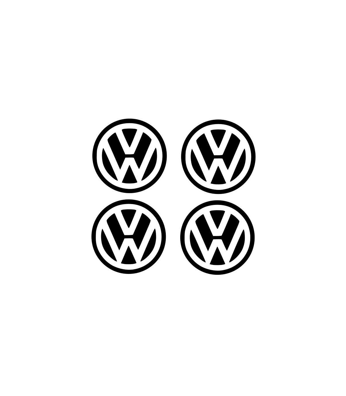Stickers 4X CENTRE DE ROUE VW 60mm