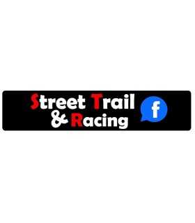 Paire de Cache Plaque Plexi Street Trail & Racing fond Noir