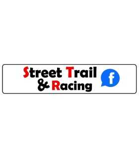 Paire de Cache Plaque Plexi Street Trail & Racing fond Blanc