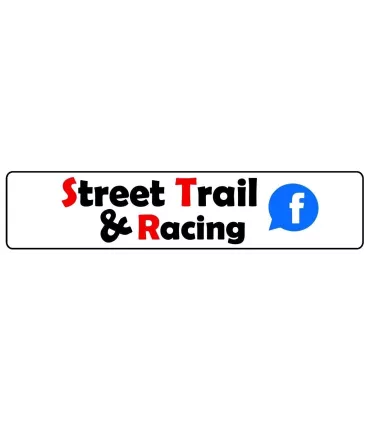 Paire de Cache Plaque Plexi Street Trail & Racing fond Blanc
