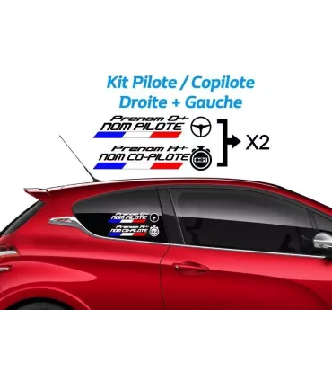 Kit Lettrage Pilote - Copilote Droit + Gauche