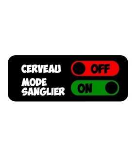 Stickers Sanglier & Cerveau Fond Noir