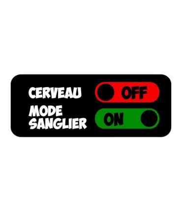 Stickers Sanglier & Cerveau Fond Noir