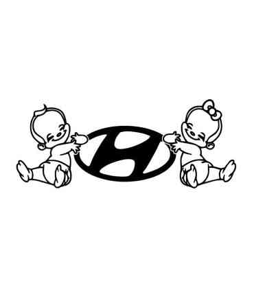Stickers BÉBÉ A BORD HYUNDAI JUMEAUX