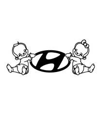 Stickers BÉBÉ A BORD HYUNDAI JUMEAU