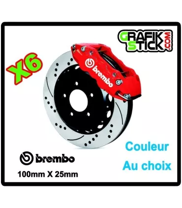 6 Stickers Étriers de Freins BREMBO 10cm