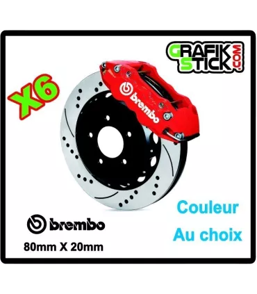 6 Stickers Étriers de Freins BREMBO 8cm