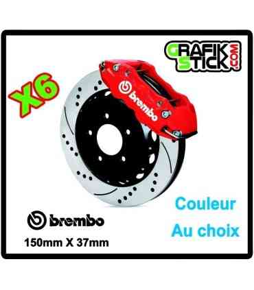 6 Stickers Étriers de Freins BREMBO 15cm