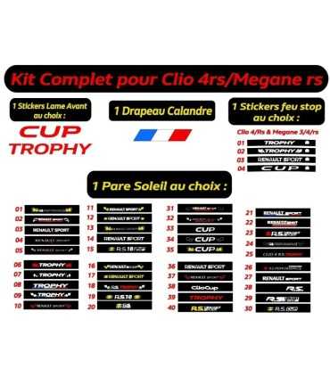 Pack complet  Clio 4 rs & Megane 3 / 4 rs