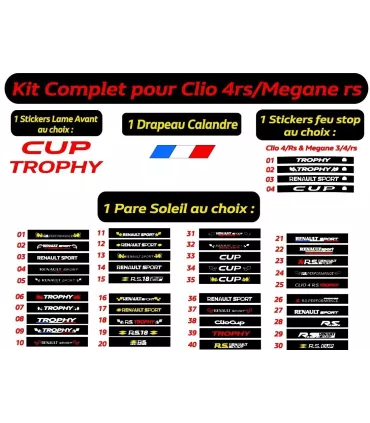 Pack complet Clio 4 rs & Megane 3 / 4 rs