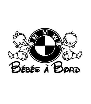 Stickers BÉBÉ A BORD BMWJUMEAUX Fille / Garçon "Couleur"