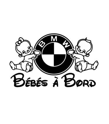 Stickers BÉBÉ A BORD BMWJUMEAUX Fille / Garçon "Couleur"