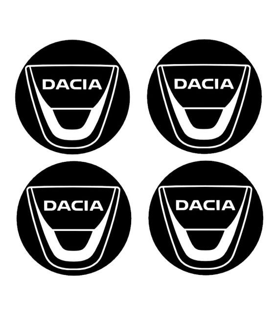 4 Stickers de jante Diam.50mm + Logo Dacia