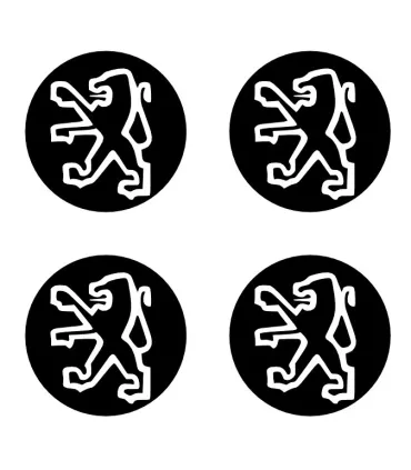 4 Stickers de jante Diam.45mm + Logo Peugeot 1975