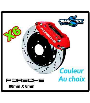 6 Stickers étriers de frein PORSCHE PETIT