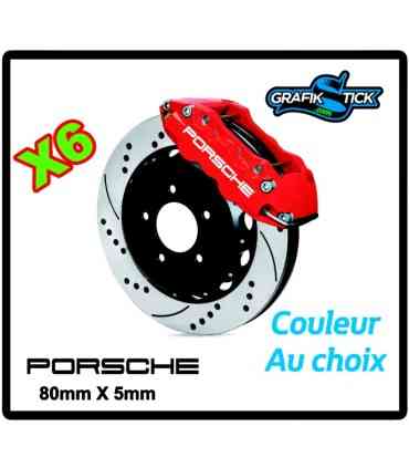 6 Stickers étriers de frein PORSCHE PETIT 2