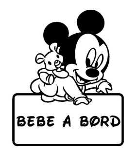 Stickers Bebe A Bord Mickey