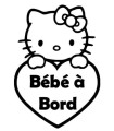 Stickers BÉBÉ A BORD KITTY  COEUR