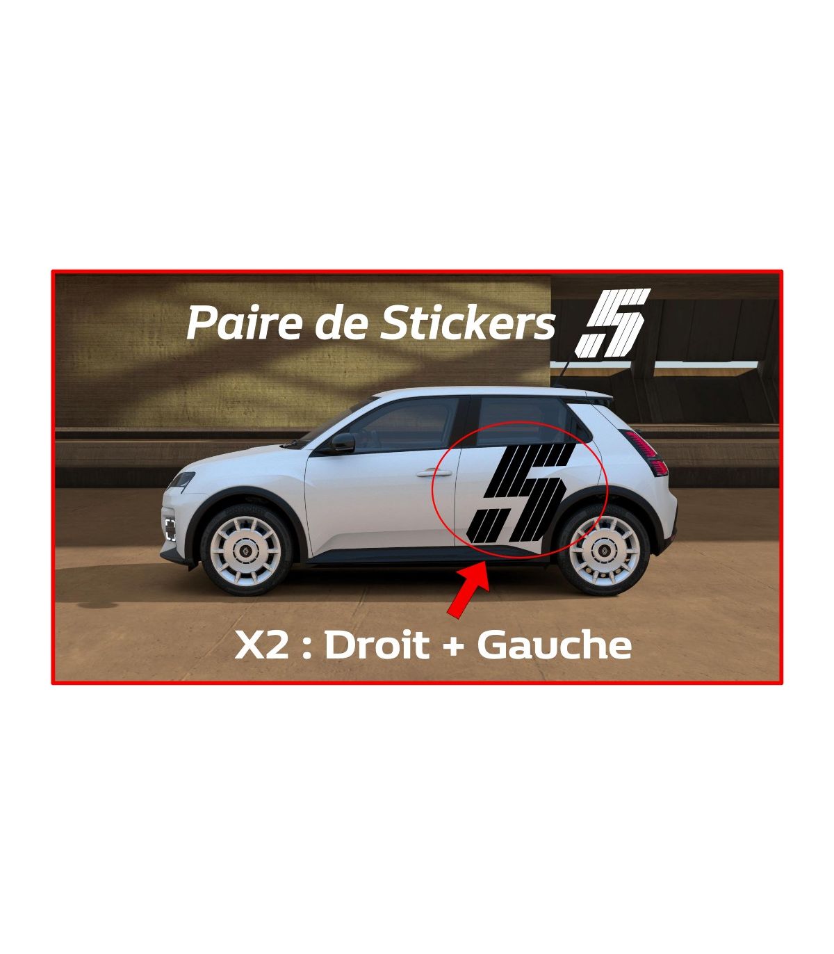 Stickers lateral "5" Renault 5 E-tech